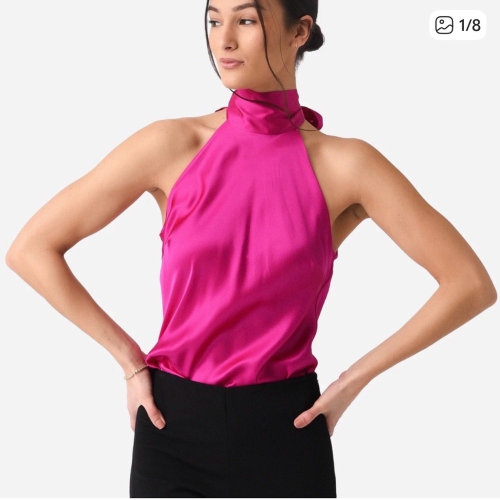 FRAME Halter neck tie top